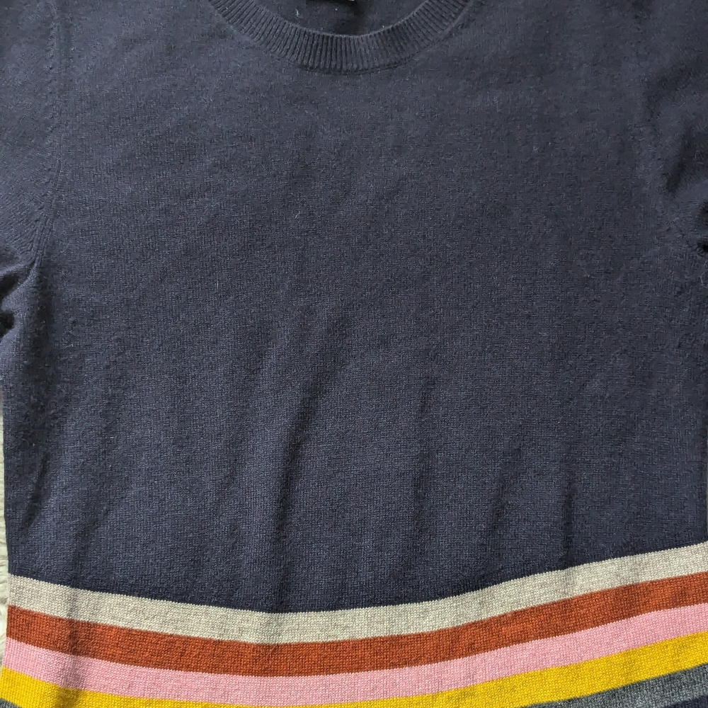 EUC Boden Stripe Waist Knitted Dress in Navy - Picture 6 of 16